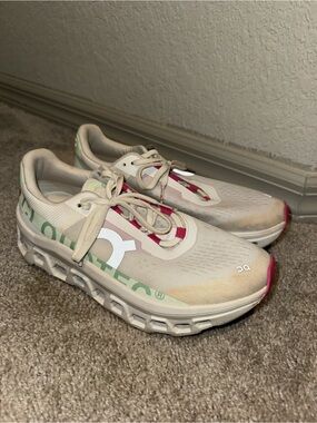On Running Cloudmonster White Lima Women's Athletic Shoes size 9